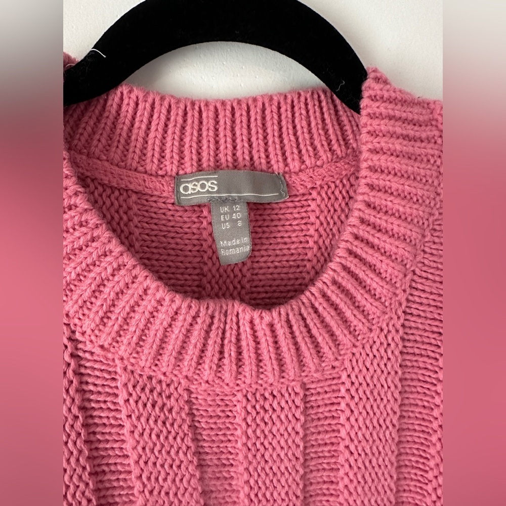 ASOS Pink‎ Ribbed Crew Neck Sweater - Picture 12 of 13